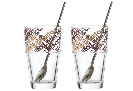 Latte Macchiato Set Café Latte Solo 370 ml 20,2cm 4 teilig