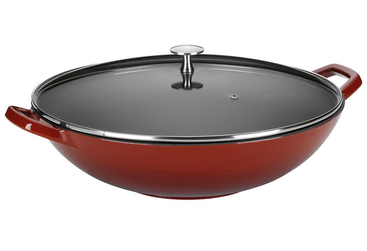 Wok Calido 4l Ø36cm H17cm Gusseisen rot